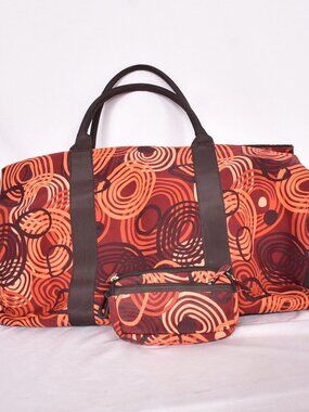 Large 3 Section Duffel Tote Travel Bag with Wristlet